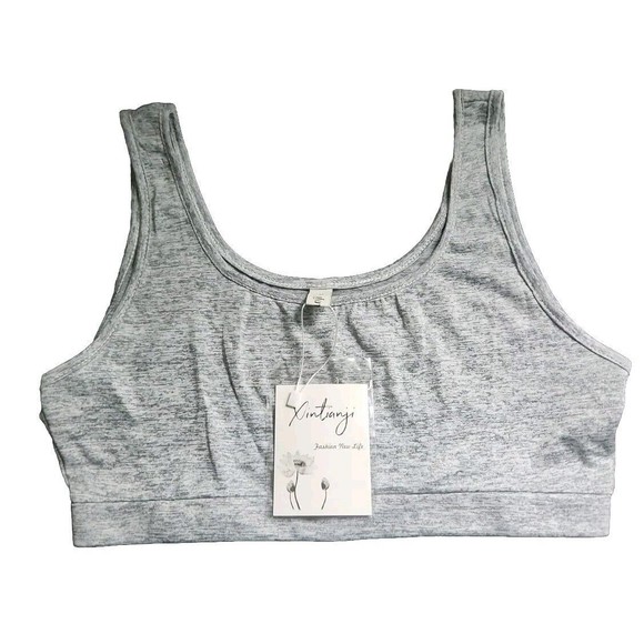 xintianji women built in bra running tops #23 gry Large - Picture 2 of 3